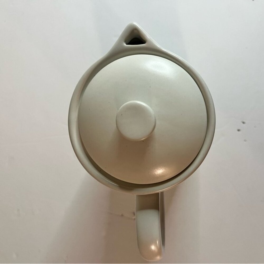 Indigo Ceramic Pitcher with Lid “Serve Warm” Embossed - Dishwasher Safe - Picture 10 of 10